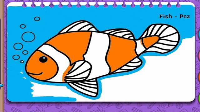 Coloring fish/ Рисование для детей, раскрашиваем рыбку смотреть онлайн