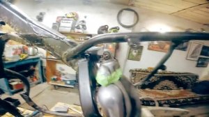 Установка моноамортизатора. Китайский мотор в японскую раму.