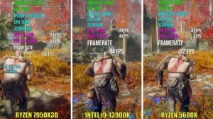 RYZEN 9 7950X3D vs INTEL i9-13900K vs RYZEN 5 5600X | Test in 6 Games