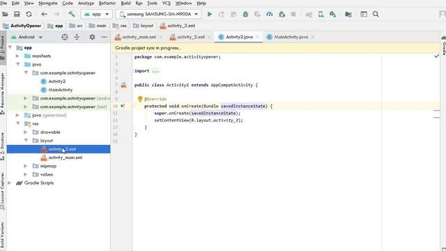 openning an activity java ANDROID STUDIO смотреть онлайн