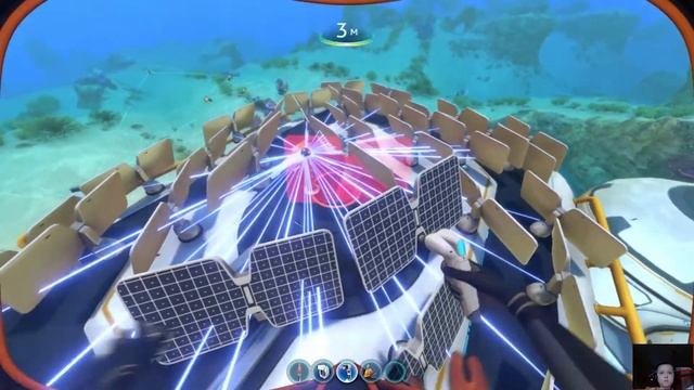 Subnautica. Сабнатика креатив, установка солнечных панелей и освещения базы.