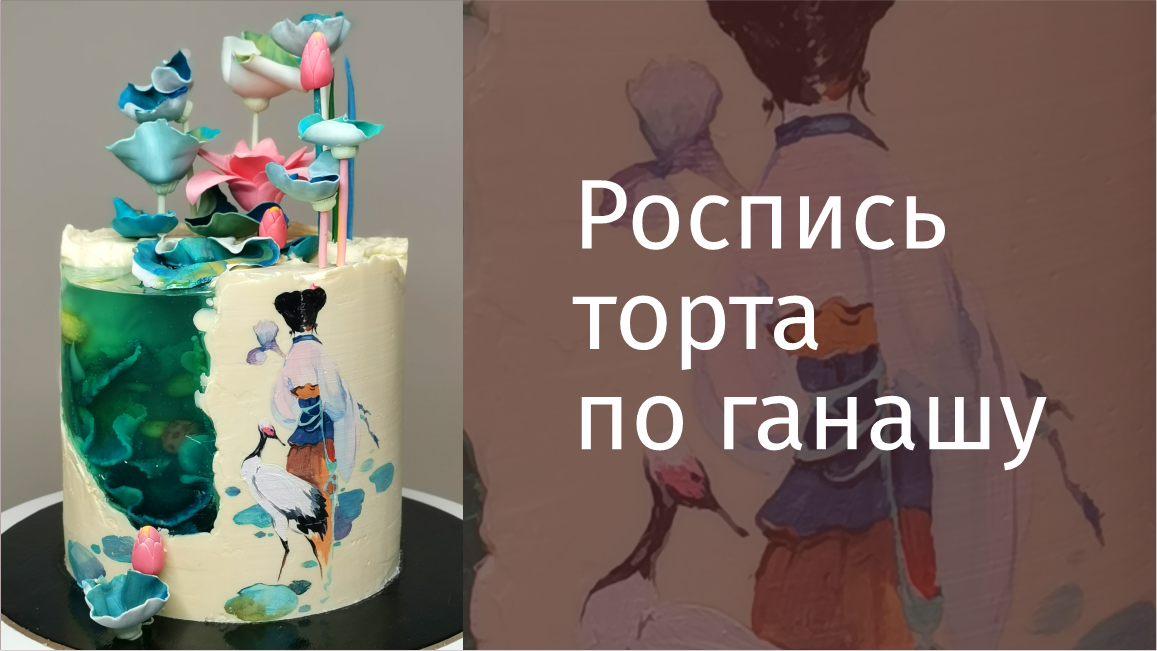 Рисуем на ганаше ❤ Роспись торта по ганашу