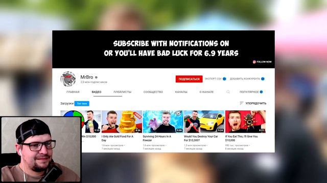 ВСЕ КАНАЛЫ МИСТЕРА БИСТА  ВСЕ КНОПКИ MRBEAST - Реакция на MrBeast