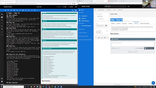 How to Add Tabs to Wiki Page