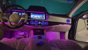 Подсветка салона Мерседес S класс w222