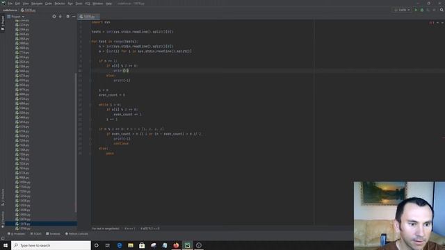 Решение задачи «1367B. Четный массив» с сайта codeforces.com на python