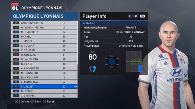 Olympique Lyon PES 2017 squad and faces смотреть онлайн