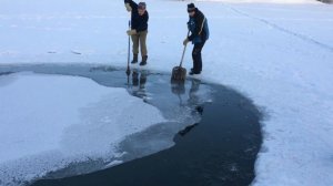 Моржи Митино-Winter Swimming in Russia - Чистка проруби-Эксклюзив!!!!!