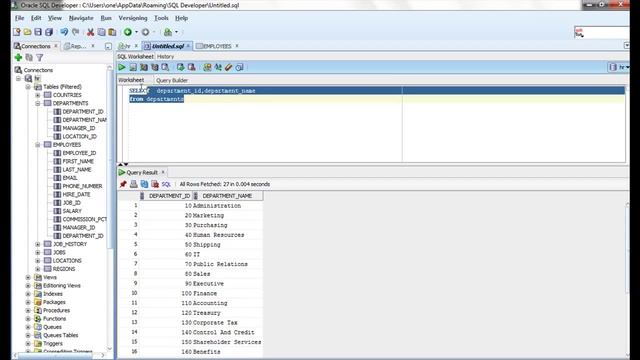 Oracle SQL Video Tutorial 1: SELECT Statement