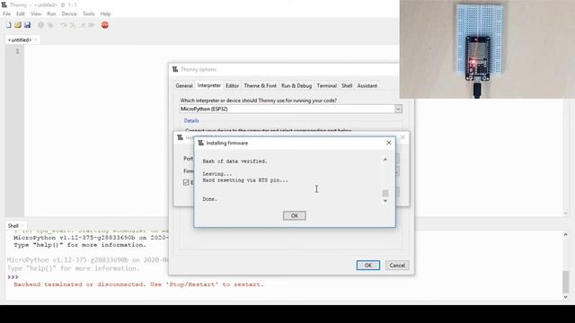 Flashing MicroPython using Thonny IDE