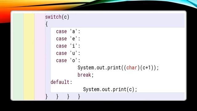 Program to replace vowel with next character