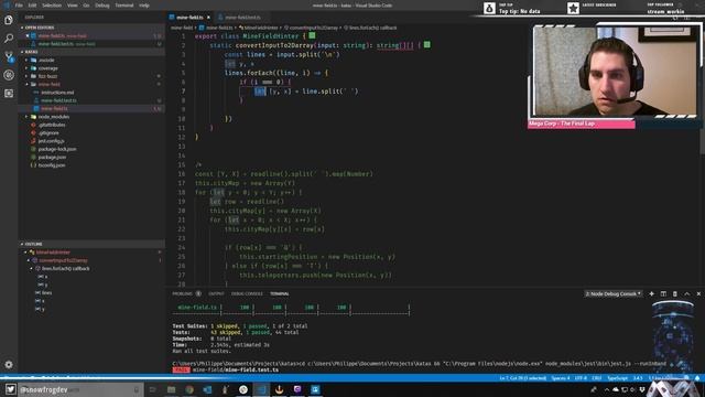 #100DaysOfCode solving Mine Field code kata