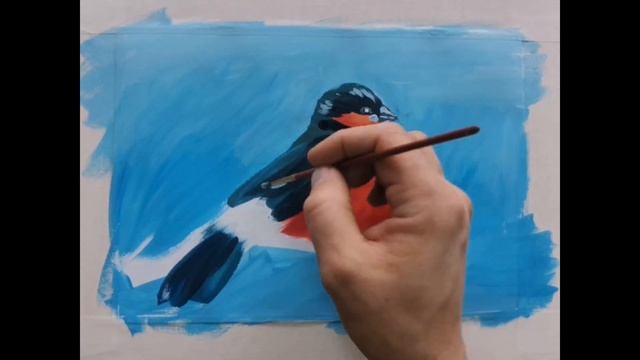 КАК НАРИСОВАТЬ СНЕГИРЯ ГУАШЬЮ смотреть онлайн