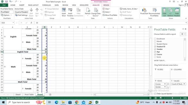 Ms Excel Pivot Table #pivot_table #excelpivottable