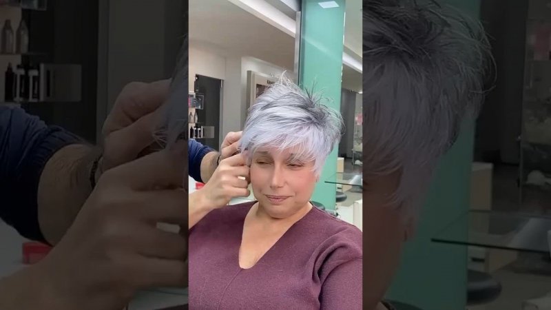 Стрижка Пикси для женщин после 65 лет /Pixie haircut for women over 65 years old  #shorthaircut