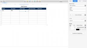 Apple Numbers | Formatting & Drop Down Menus