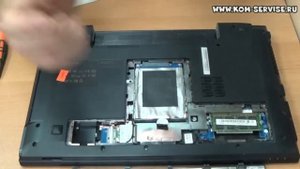 Инструкция по замене памяти, жесткого диска, WI-FI, батарейку и DVD RW ноутбука LENOVO B570.