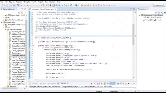 Employees Payroll  System in Java