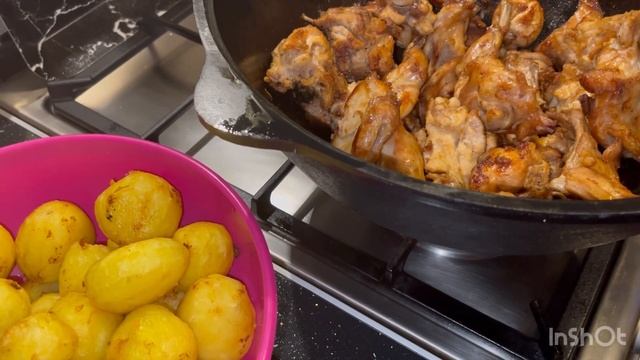 #Вкуснее кролика не ела#Тушёный кролик с картошкой в казане # смотреть онлайн