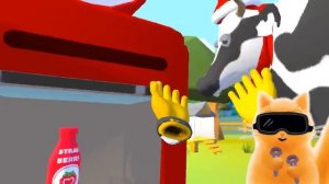СИМУЛЯТОР ДОЙКИ КОРОВЫ ГОТОВИМ СУП в Job Simulator VR КОТ ДЖЕМ играет в очках виртуальной реальност