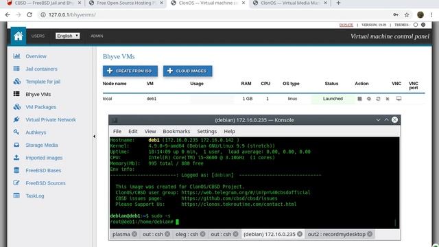 ClonOS 19.09 overview, part2 (p9fs feature) смотреть онлайн