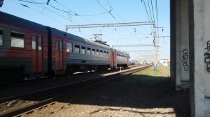 Электропоезд ЭР9ПК-315 прибывает на ст.Абакан