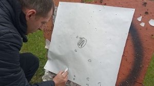 отстрел патрона на латуни на опилках навеска 2.2х32 кольцо элея + крахмал 45 м дробь 2 мягкая