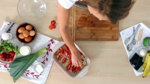 Запеченный омлет с овощами в духовке. Очень вкусный и легкий завтрак!