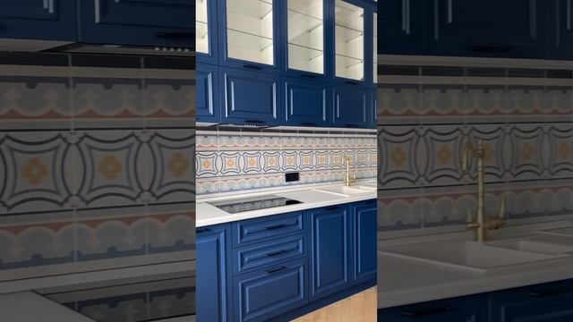 Готовый проект. Кухня из эмали в глубоком и насыщенном цвете.