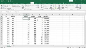 how to calculate percentile in excel