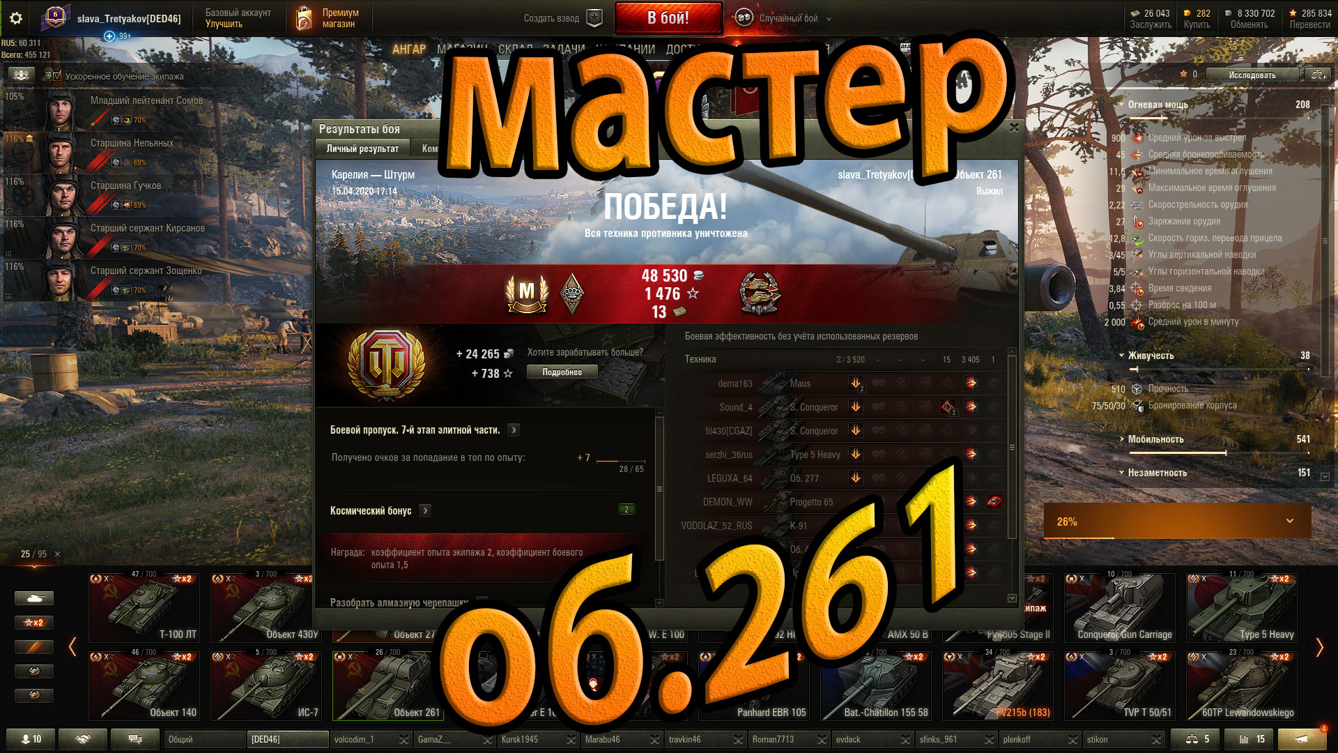 Мастер на об 261. World of Tanks.
