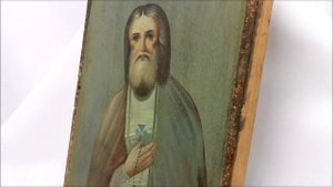 Купить старинные иконы в Москве - Икона старинная святой Серафим Саровский. DR0210