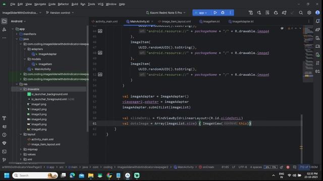 Implement Image Slider With Dots Indicator using Viewpager2 without Library in Android Studio Kotli
