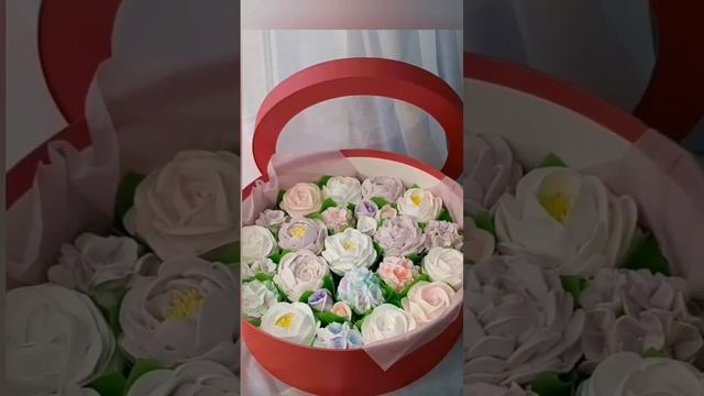 Композиции зефирных цветов в шляпных коробках!Зефирная Мастерская Светланы Ягодиной #вкусныйподарок