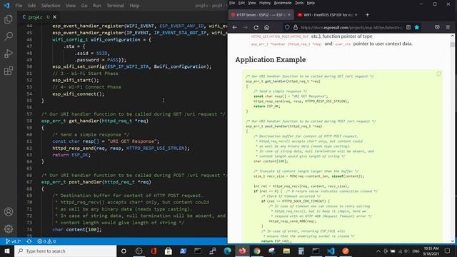 3 - ESP IDF WIFI Server for esp32 - GET and POST REST request. Espressif example. смотреть онлайн