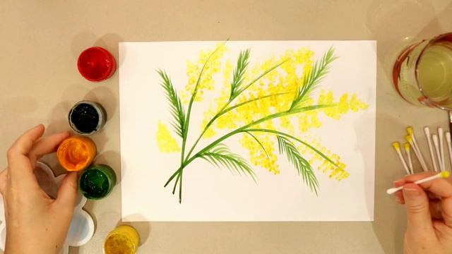 КАК НАРИСОВАТЬ МИМОЗУ ?Урок рисования ? смотреть онлайн