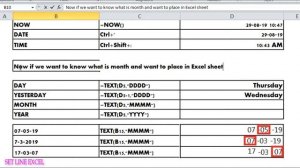 HOW TO INSERT DATE TIME DAY MONTH YEAR YESTERDAY IN EXCEL SHEET