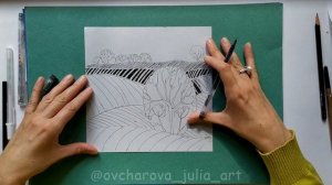 Графическая декоративная композиция "ПЕЙЗАЖ" (урок 4). Часть 3