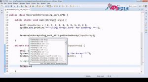 8_2 Write a Java program to sort the numeric sub array using “Arrays.sortArray( 2, 8)