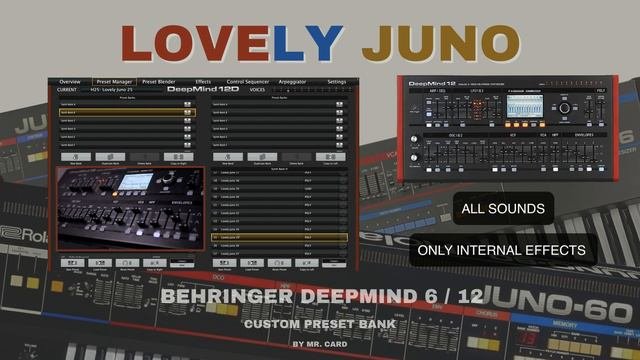 Behringer DeepMind 6 / 12 – Lovely Juno [SOUNDSET] • Custom Presets
