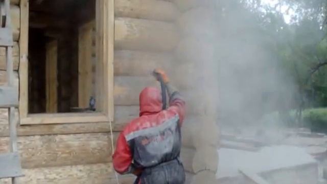 Пескоструй -СРУБ ДОМА ,кварцевым песком !!! смотреть онлайн