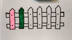 Как нарисовать яркий забор/ Рисуем красочный забор/Простые рисунки для детей/Учимся рисовать забор
