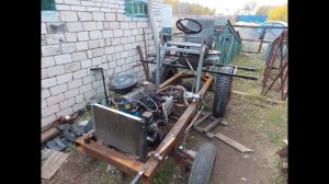 Самодельный трактор.Процесс сборки.Дело движется.#40