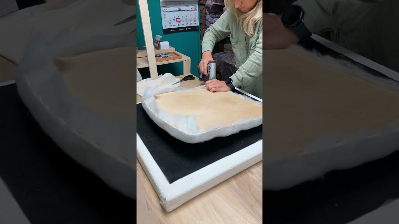 #shorts Обтягиваю сидушку для кресла | Как сделать сиденье с поролоном для стула смотреть онлайн