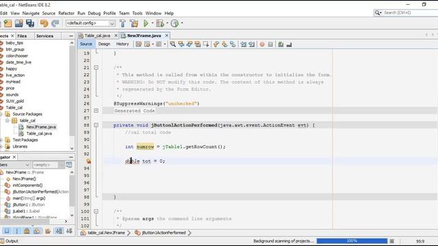 JAVA NetBeans jTable Row and Column Value Calculation get ( SUM )Tutorial
