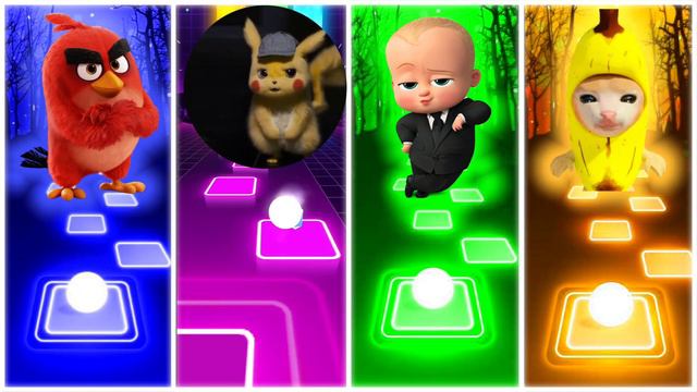 ANGRY BIRDS 🆚 PIKACHU 🆚 BABY BOSS 🆚 BANANA CAT TILESHOP смотреть онлайн