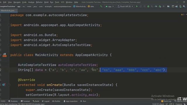 ANDROID - AUTOCOMPLETE TEXTVIEW TUTORIAL IN JAVA смотреть онлайн
