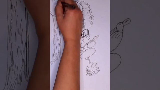 Козак Мамай. Малюнок олівцями. смотреть онлайн