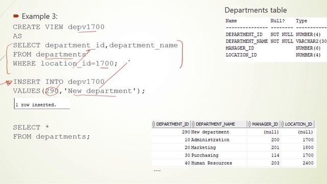 Oracle SQL DML on view Part I - Lesson 123