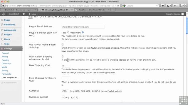 WordPress for E-Commerce Tutorial | Ultra Simple PayPal Shopping Cart Settings - Part 1/2 смотреть онлайн